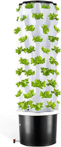 Tower Garden Hydroponics Growing System 6/8/10 Floor Vertical Hydroponics Tower with 100L Water Tank Aeroponics Growing Kit Smart Garden Planter Herbs Germination Kit Hydrating Pump Adapter 6layer