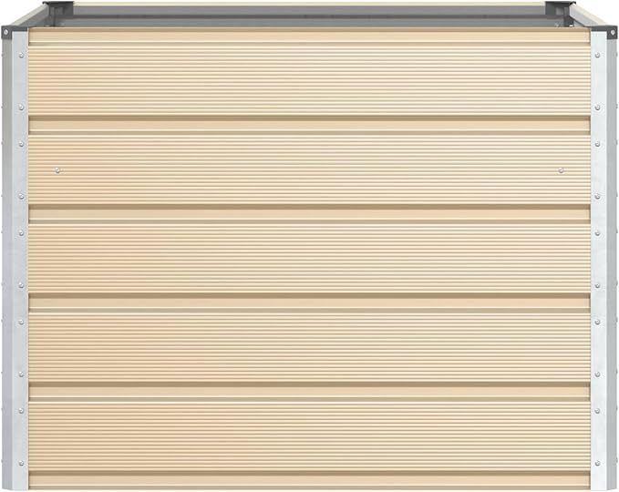 Steel Raised Garden Bed for Gardening Metal Planter Box for Vegetables Fruits Flowers 39.37 x 39.37 x 29.53 in Ivory -447