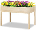 LYNSLIM Garden Bed with Legs 48x21x30in Raised Garden Bed Elevated Wood Planter Box Garden Planter Box for Outdoor Backyard Patio