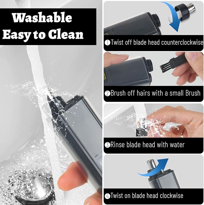 Nose and Ear Hair Trimmer for Men 2026 Nose Hair Trimmer Clipper with LED Display for Women Professional IPX7 Waterproof Dual Edge Blades Nasal Trimmer Clippers for Travel