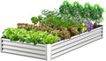 SHAREWIN Galvanized Planter Raised Metal Garden Bed Kit for Gardening Outdoor6x3x1ft Planter Grow Garden Box Raised Flower Bed