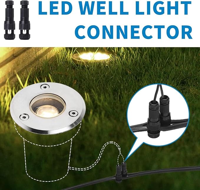 1W Recessed Outdoor Buried Lights Ground LED Landscape Lamp IP67 Waterproof Stainless Steel Spotlight 12/24V Low Pressure Garden Light for Lawn Sidewalk GRed 24V