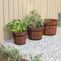 3 Piece Wooden Bucket Planter SetMultifunctional Raised BedPlant Privacy FenceBalcony Planter BedsHerb PlantersGreenhouse Planterfor HerbsFlowersOutdoorVegetablesSolid Wood Fir