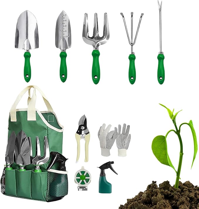 Garden Tool Sets - Shears Equipment | 11 Piece Gardening Tools | for Women Mom Beginners Plant Tree Yard Men Flower Gardener Lawn
