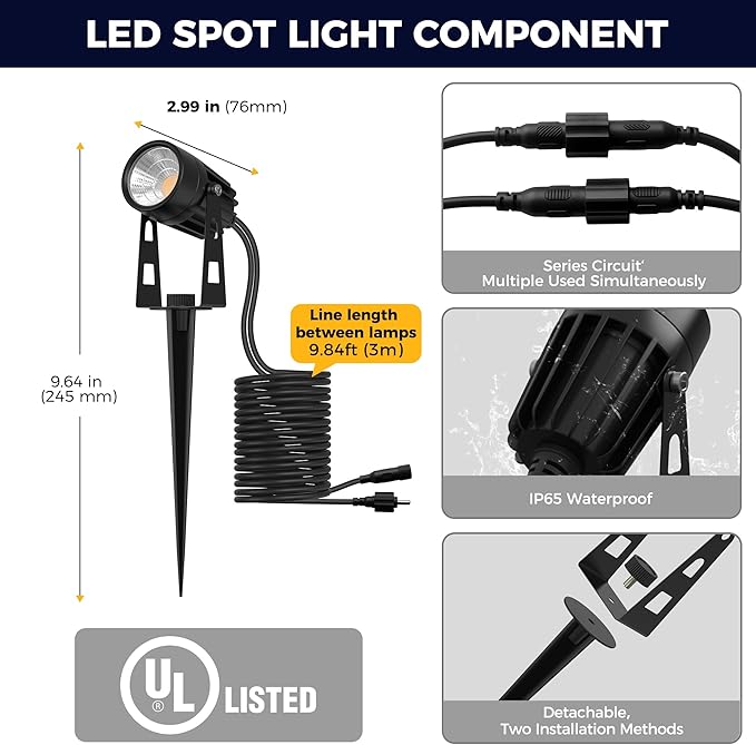 L LOHAS LED RGB Dusk to Dawn Low Voltage Pathway Lights &amp Spotlight