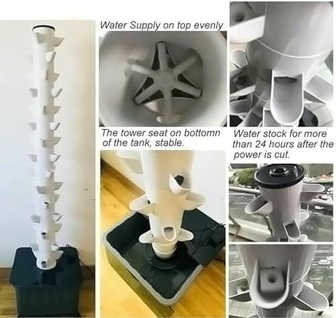 15 Floors 45 Plants Sites Indoor Vertical Gardening Grow Kit Hydroponic Tower Growing Sytem Hydroponics Tower Garden for Indoor Herbs Fruits and Vegetables-*
