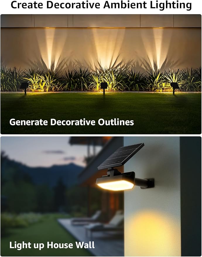 Lepro Solar Decorative Spot Lights 4 Pack Warm White Accent Lights for Garden Ambiance IP65 Waterproof Adjustable Landscape Lighting to Highlight Statues Plants Pathways &amp Yard Decor