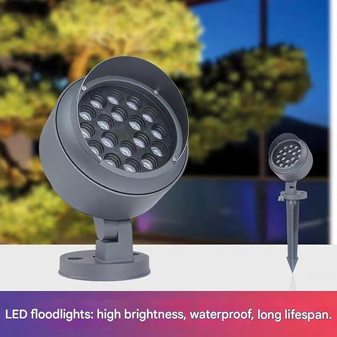 Rotating 24/220V Tree Wall Lighting LED Outdoor Landscape Spotlights IP65 Waterproof Led Beam Lamp for Hotels Villas Courtyards and Angled Floodlights(Warm White36w(220v))