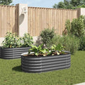 Planter Garden Boxes Outdoor Flowers Planter Boxes Easy Assembly Metal Steel Raised Garden Bed Kit 63x31.5x17.3 Gray-928