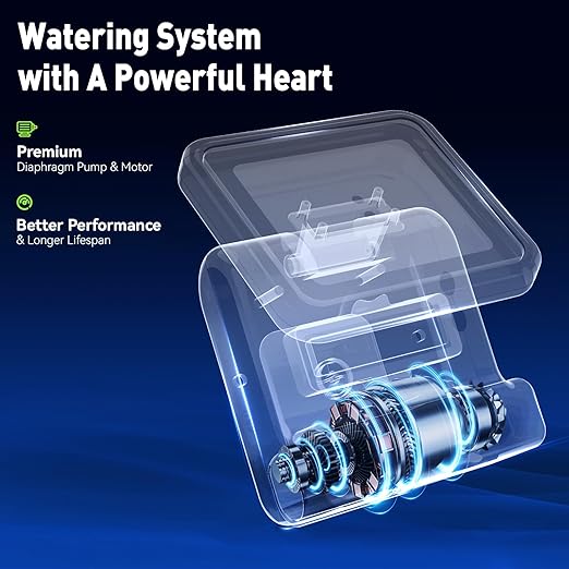 RAINPOINT Smart WiFi Solar Automatic Plant Watering System for House Potted Plants Up to 20 Plants Expert Dripline Layouts Vacation Self Watering Drip Irrigation Pump Device Kit Indoor/Outdoor Garden