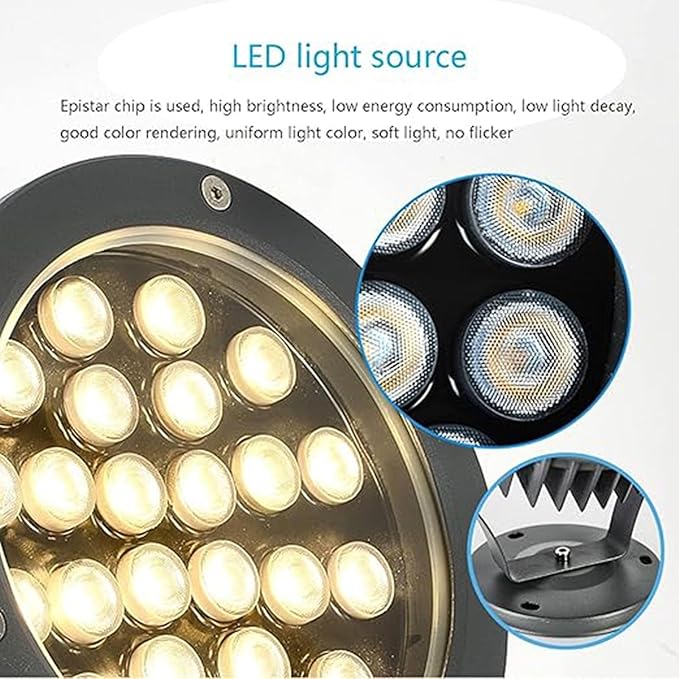 LED Beam Spotlight - Outdoor Tree Floodlights IP66 Waterproof Patio LED Spotlight 100-240V Rotatable Round Garden Landscape Light for Lawn Hotel Patio Tree Lighting(White18W)