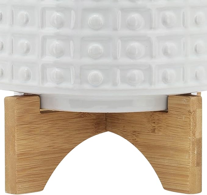 Generic 8 Dotted Planter W Stand White