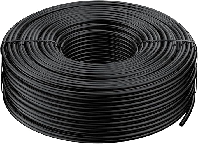 Pawfly 200 ft. 1/4 Drip Irrigation Tubing Black Distribution Tubing for Drip Irrigation System Polyethylene Drip Line Drip Irrigation Hose Tube for Quick-Connect Drip Irrigation Emitters