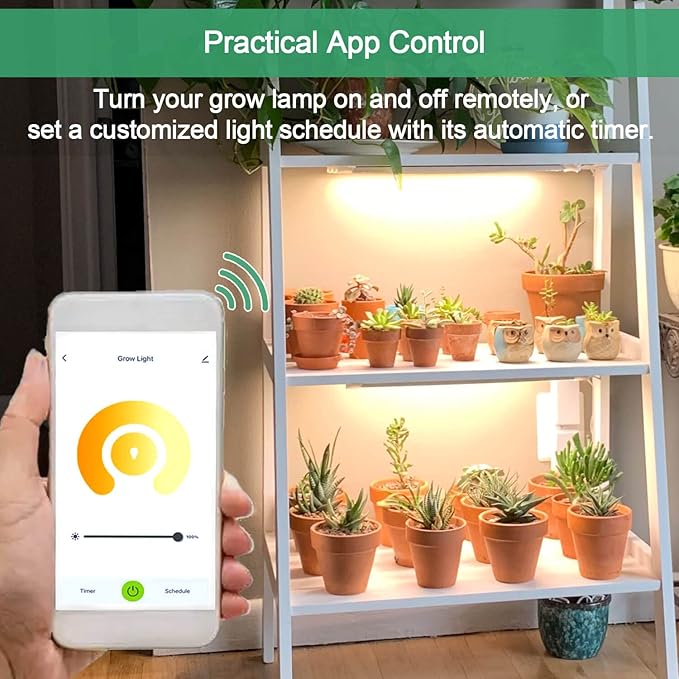 Grow Light for Indoor Plants Abonnyc 96 LEDS Plant Grow Light Strips 10 Inch Warm White Light &amp Red Light Full Spectrum with Auto On/Off Timer Sunlike Small Grow Lamp for Hydroponics Succulent 4
