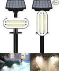 Solar Spot Lights Outdoor 3 Lighting Modes Landscape Spotlights IP65 Waterproof Solar Powered Outdoor Lights for Outside Garden Yard Pathway Cool White 2 Pack
