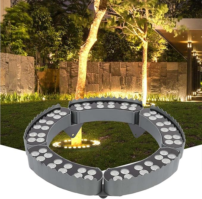 12W Waterproof Outdoor Garden Colorful Tree Lighting Led Ring Tree Hug Light 111-240V LED Spotlight Garden Courtyard Landscape Lamp(White Light)