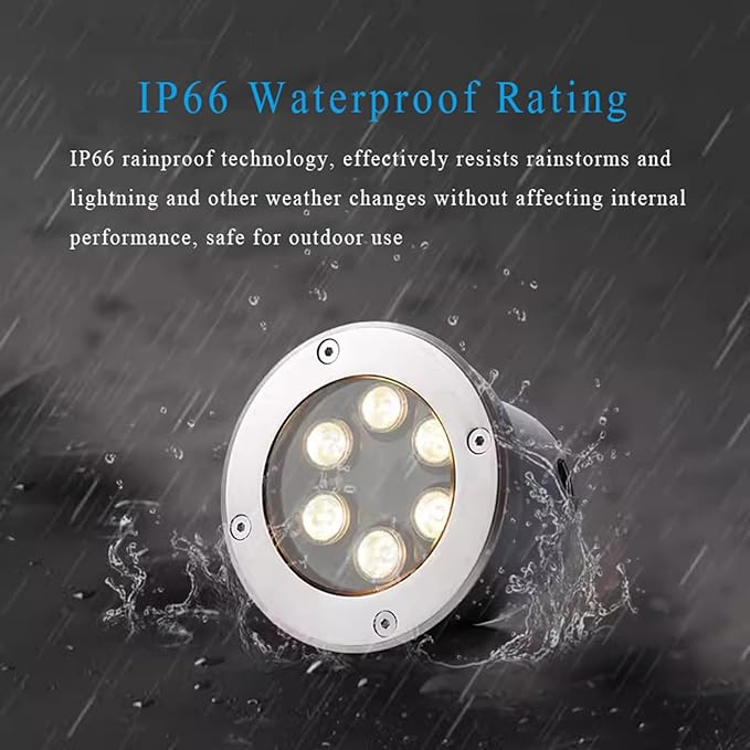 Outdoor Landscape Lights - LED Underground Light AC85-110V Recessed Spotlight IP66 Waterproof Ground Light for Walkway Garden Courtyard Step Decorative Landscape Lamp