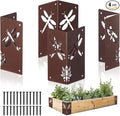 Duraaamo Set of 4 Raised Bed Garden Corner Brackets with Screws 8'' Dragonfly Garden Flower Raised Bed Corners 90 Degree Right Angle Heavy Duty Brace for DIY Flower or Vegetable Garden Brown