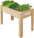 Raised Garden Bed 47 x 30 x 22 in with Legs and Hooks Elevated Wooden Planter Box Stand 4x2.5x1.8 Ft for Vegetables Herbs Flowers Outdoor Patio Backyard Planter with Fabric Liner