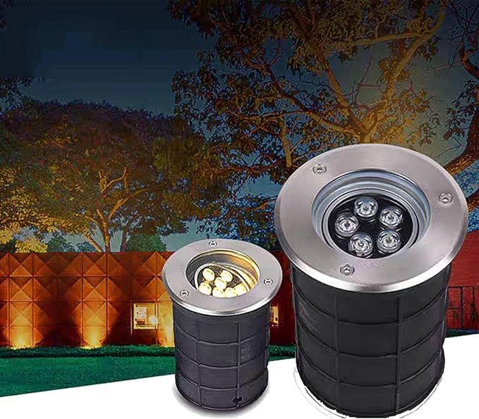 LED Garden Landscape Light - 85-265V Recessed Floor Light IP67 Waterproof Buried Lamp Gardens Adjustable Angle Underground Light High Brightness In Ground LED Lights(Green Light18W)