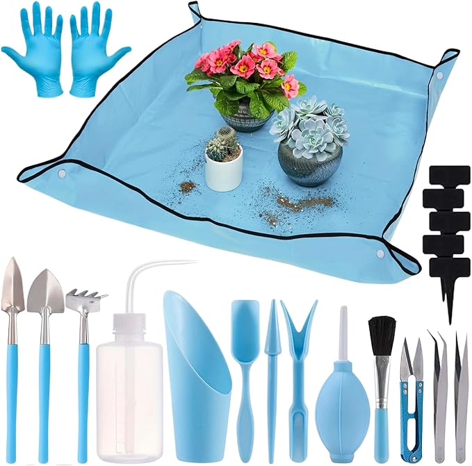 Waterproof Gardening Mat - Soil Digging Tool Set Durable Garden Accessories for Plant Repotting Mixing and Watering Protective Cover for Indoor or Outdoor Family Friends Men and Women