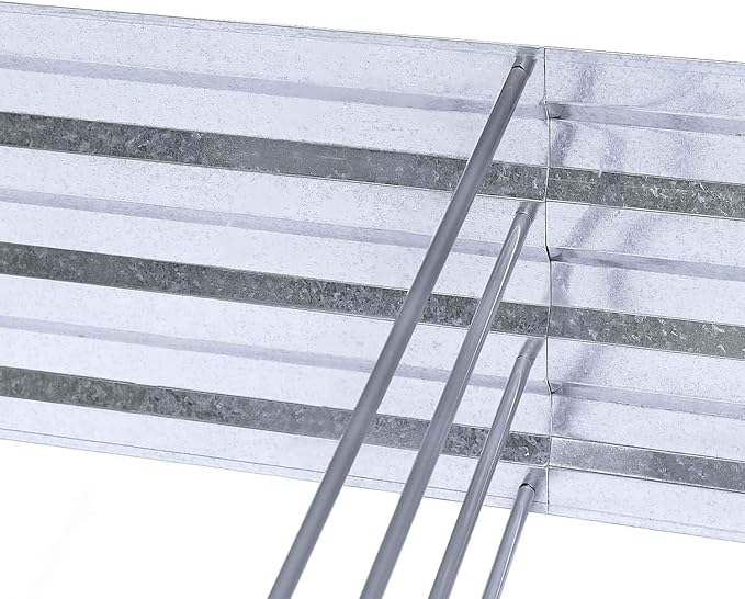 Galvanized Raised Garden Beds for Vegetables Large Metal Planter Box Steel Kit Flower Herb (6 x 3 x 1 ft * 2 Pack Galvanized)