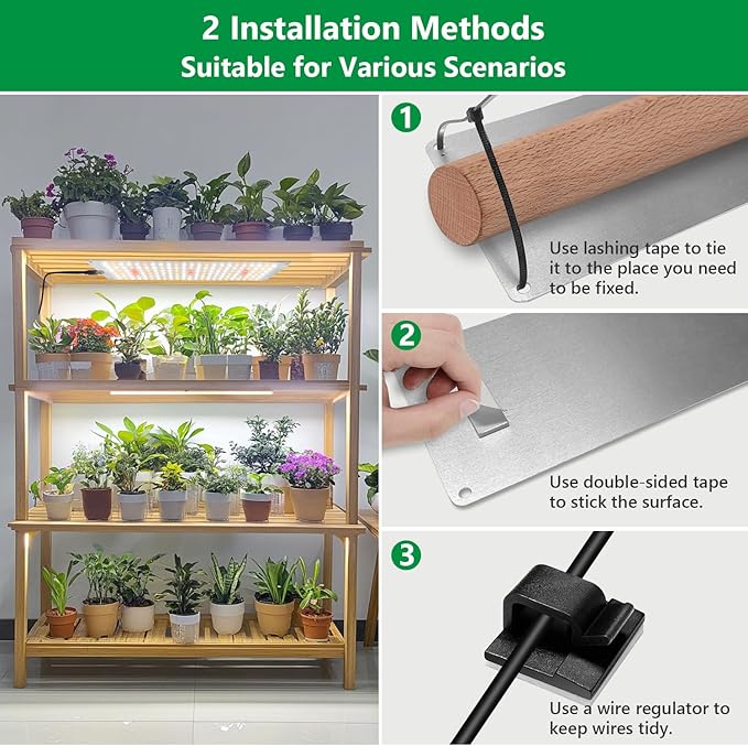 Grow Lights for Seed Starting 552 LED Full Spectrum Plant Light Panel for Growing Indoor Plants Slim Grow Lamp with UL Adapter 6/12/16H Timer 3 Light Modes 5 Dimmable