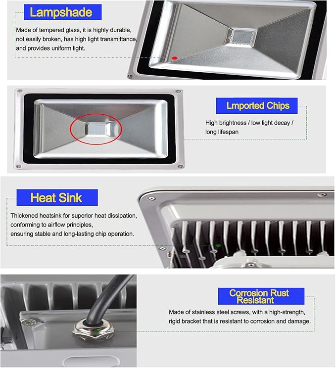 Floodlights - Landscape Light IP67 Outdoor Waterproof LED Landscape Tree Spotlights Adjustable RGB Color-Changing Spotlight for Green Illumination of Trees(RGB+Remote Control20W)