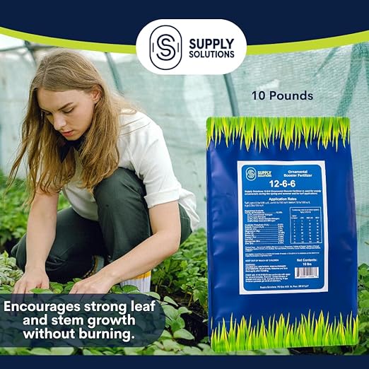 Supply Solutions 12-6-6 Ornamental Booster Fertilizer - Plant Food Topdress on Foliage Nurseries and Landscapes - Controlled Release NPK Plant Fertilizer with Macro and Micro Nutrients (10lbs)