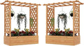 Raised Garden Bed with Trellis Vertical Garden Planter w/Drainage Holes for Climbing Vines Roses Tomatoes Tiered Flower Stand for Small Balcony Porch Backyard (2)