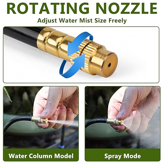65.6FT/20M Drip Irrigation System 360° Bendable Irrigation System for Garden Garden Watering System with Quick Connector and Adjustable Nozzles Drip Irrigation Kit for Greenhouse Yard Plants