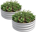 2PCS 32.08 x 11.4 Galvanized Raised Garden Bed Tall Metal Garden Bed for Vegetables Ground Raised Beds for Gardening Backyard Patio Or Lawn Durable Above (2PCS 32.08''x11.4'')