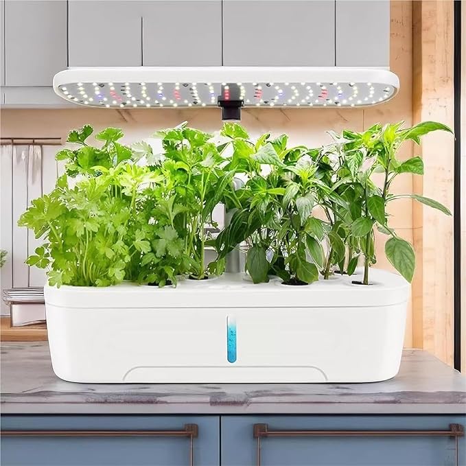 Hydroponics Growing Systems Kit Indoor Hydroponics Growing Systemsfor Herbs Fruits and Vegetables(White)