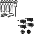 SUNTHIN 6 Pack Warm White Landscape Lighting with 4pcs 6.5FT Extension Cord for Outdoor Extend The Illumination Range