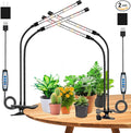 Wolezek Grow Lights for Indoor Plants 2 Pack 6000K LED White Plant Grow Lights Indoor Full Spectrum Grow Lamp with Clip Auto ON &amp Off Timer 6/12/16H 3 Modes 5-Level Dimmable Brightness
