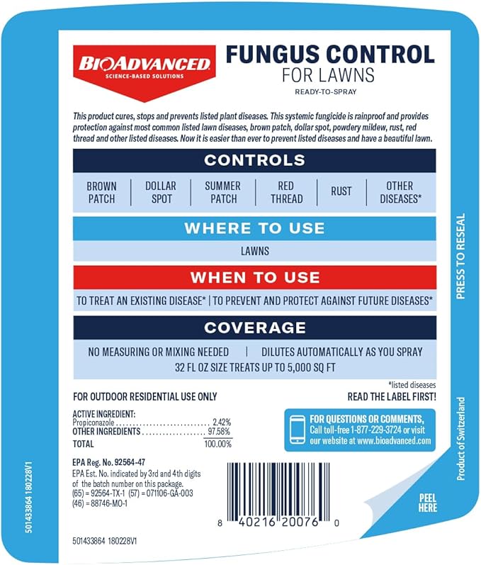 BioAdvanced Fungus Control for Lawns Ready-to-Spray 32 FOZ 5000 Sq Ft