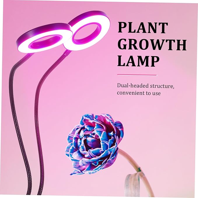 Adjustable LED Plant Growth Lamp Timer Dual-Head Clip-On Light for Indoor Use 5V Greenhouse Growing Light for Vegetables and Flowers