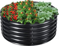 EDOSTORY 17 Tall 42 Round Metal Raised Bed Garden Bed Kit Galvanized Planter Raised Garden Boxes Outdoor Large Metal Raised Garden Beds for Vegetables Flowers Herbs