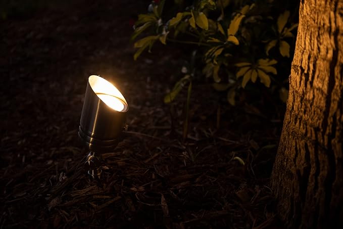 VOLT 20-Pack 12V Fat Boy Stainless Steel Outdoor Spotlights for Low Voltage Landscape Lighting of Yard Lawn Garden Patio Trees &amp House