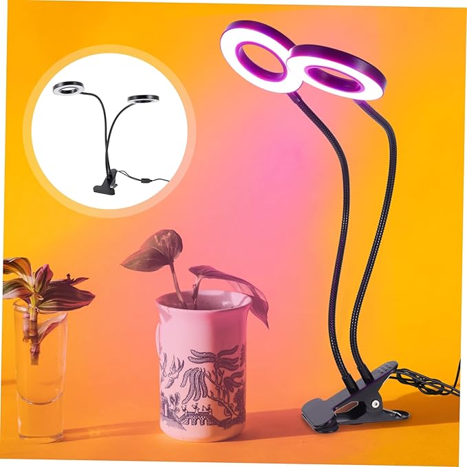 Dual-Headed Led Plant Growth Lamp Clamp Light for Indoor Plants Powered with Dimmable Features and Timing Function Reliable and Convenient Design