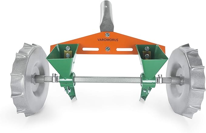 VAROMORUS Metal Precision Manual Seeder for Vegetables Greens Onion Radish Beets (2-Row)