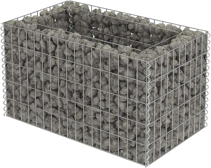 Gabion Raised Bed Gabion Planter Raised Bed Gabion Basket for Outdoor Garden Yard Galvanised Steel 35.4x19.7x39.4