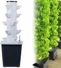 Vertical Tower Flower Pot Hydroponic Planting Kit with Moisture-retaining Pump DIY Hydroponic Farm Equipment Suitable for Fresh Herbs Vegetables and Fruits(25 Holes)