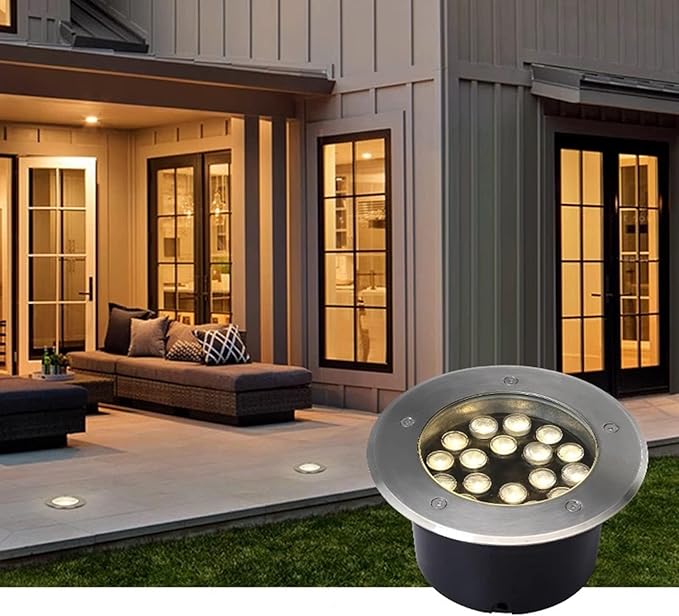 LED Underground Light - 24V Low Voltage Landscape Lamp IP65 Waterproof Embedded Garden Ground Lights for Pathway Patio Driveway Step Deck Landscape Lighting(White Light3W)