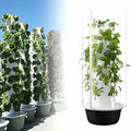 7-Layer Hydroponics Tower Set - Complete Hydroponic Growing System with LED Grow Lights Vertical Aquaponics Kit for Indoor Gardening Efficient Plant Growth-