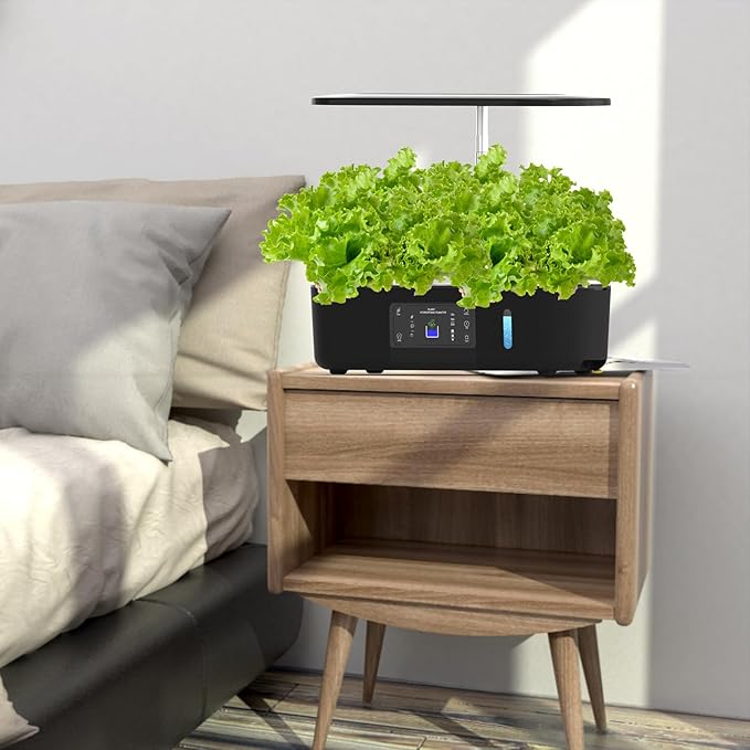 Hydroponics Growing SystemBHTNYOO-13 Pods Indoor Herbs Garden Gardening Kit with Multi-Mode Adjustable Height LED Grow LightsAutomatic Water Pump Timer (LCD Touch Screen)