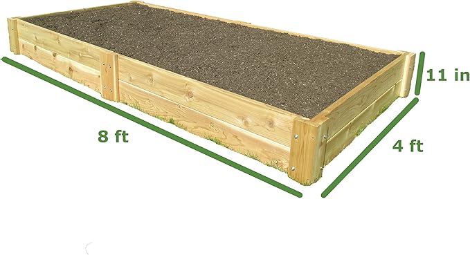 Infinite Cedar Premium Cedar Raised Garden Bed - 1 Thick Wood (4' x 8' x 11 H)