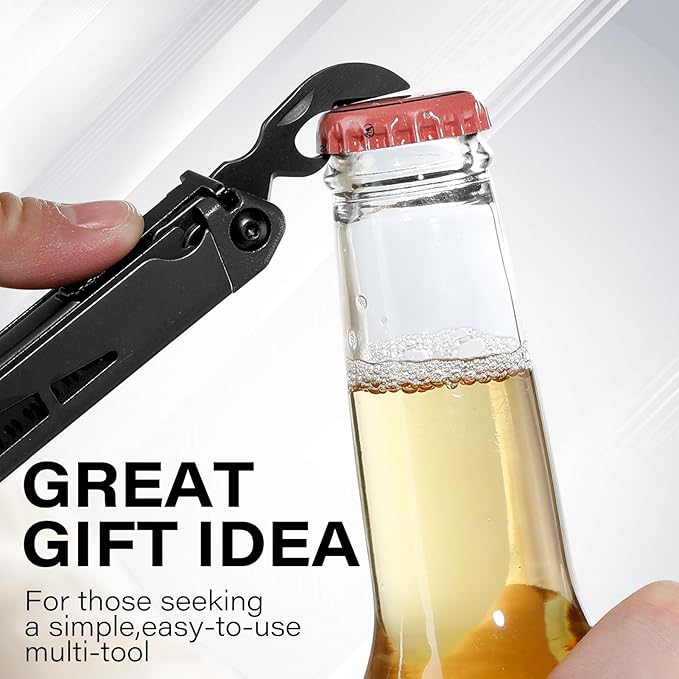 21-in-1 Heavy-Duty Multitool Pliers with Safety Locking Spring-Action Scissors &amp Nylon Sheath – Premium Stainless Steel EDC Kit for Work Home Auto DIY and Outdoor Tasks Black