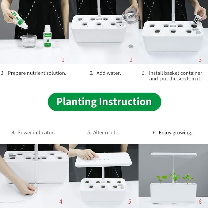 Hydroponics Growing System Intelligent Planting Machine Smart Touch &amp Water Pump Mode Automatic Timer Ideal for Various Plants Decoration