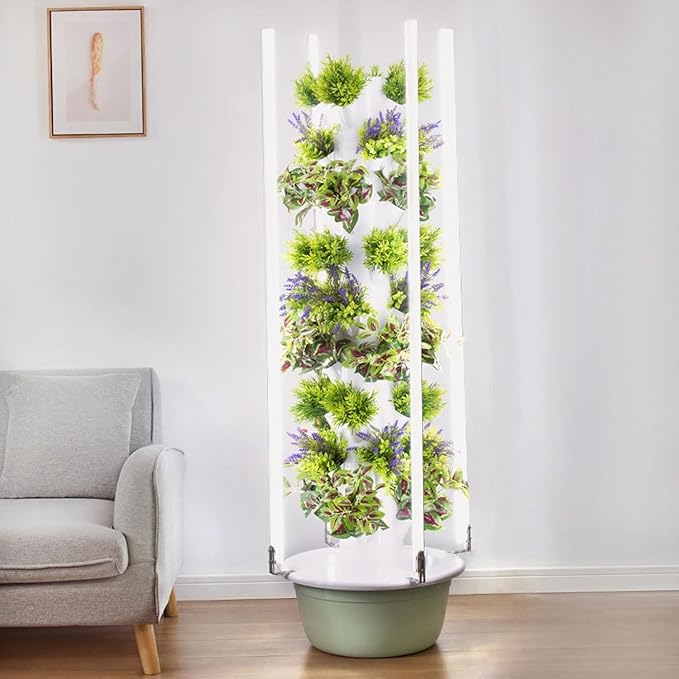 Indoor Hydroponics Growing System Smart Tower Garden with LED Grow Light 5-Layer Hydroponic Herb Garden Kit for Home Efficient Soil-Less Planting &amp Easy Setup